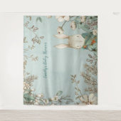 Schattige Bunny  Baby shower Achtergrond landschap Wandkleed (Voorkant)