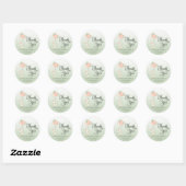 Schattige  Bunny Baby shower Dank u Ronde Sticker (Vel)