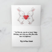 Schattige Bunny Birthday Kaart (Binnen)