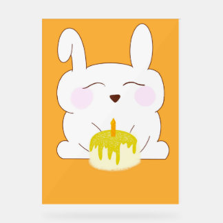 Schattige Bunny Birthday Themd Poster
