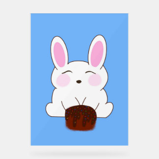 Schattige Bunny Birthday Themd Poster