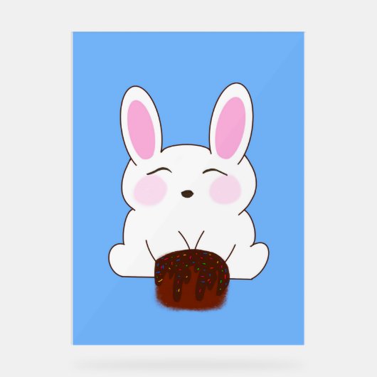 Schattige Bunny Birthday Themd Poster (Voorkant)