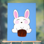 Schattige Bunny Birthday Themd Poster (Neutraal)