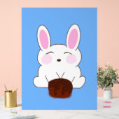 Schattige Bunny Birthday Themd Poster (Huwelijk)