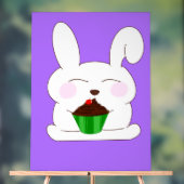 Schattige Bunny Birthday Themd Poster (Neutraal)