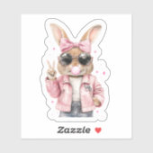 Schattige Bunny Blowing Bubble Gum Sticker (Vel)