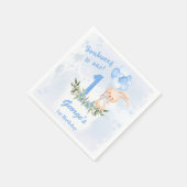 Schattige Bunny Blue 1e Verjaardag Jongen Groen Le Servet (Hoek)