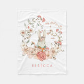  Schattige Bunny Botanical Baby Girl Nursery Fleece Deken (Voorkant)