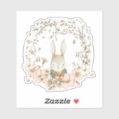 Schattige  Bunny Botanische Bloemen Baby Boy Sticker (Vel)