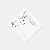 Schattige Bunny Cobalt Blue Baby shower Servet (Hoek)