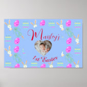 Schattige bunny Custom Pastel 1st Pasen Poster (Voorkant)