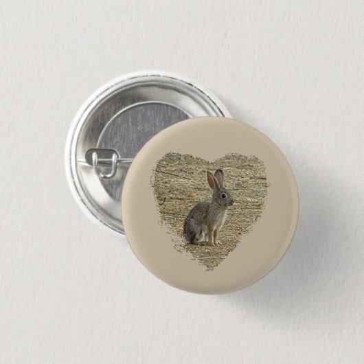 Schattige Bunny die in groot hartdier zit Ronde Button 3,2 Cm (Voorkant /achterkant)