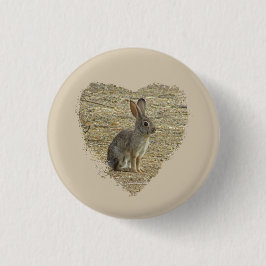 Schattige Bunny die in groot hartdier zit Ronde Button 3,2 Cm