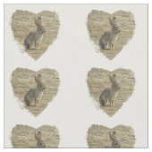 Schattige Bunny die in groot hartdier zit Stof (Close Up)