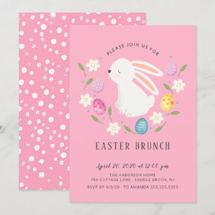 Schattige bunny Easter Brunch Dinner Kaart
