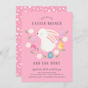 Schattige Bunny Easter Brunch & Egg Hunt Kaart