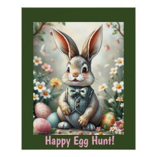 Schattige Bunny Easter Glossy Poster