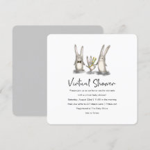 Schattige Bunny Family Virtual Baby shower