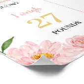 Schattige Bunny Floral Verjaardagsfeestje Mijlpaal Poster (Hoek)