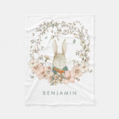  Schattige Bunny Florals Baby Boy Fleece Deken (Voorkant)