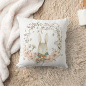 Schattige Bunny Foliage Naam Baby Boy Kussen (Deken)