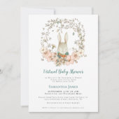 Schattige Bunny  Foliage Virtual Baby shower Kaart (Voorkant)