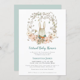 Schattige Bunny  Foliage Virtual Baby shower Kaart