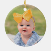 Schattige Bunny Foto Baby's Eerste Kerstmis Keramisch Ornament (Achterkant)