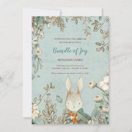  Schattige Bunny Fotoblad Bloemen Baby Geboorte Aankondiging