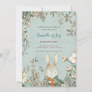  Schattige Bunny Fotoblad Bloemen Baby Geboorte Aankondiging