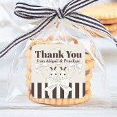 Schattige Bunny Girl Twin Baby shower / Verjaardag Vierkante Sticker