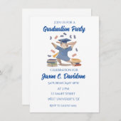 Schattige Bunny Graduation Party Uitnodigingen Bla (Voorkant / Achterkant)