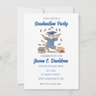 Schattige Bunny Graduation Party Uitnodigingen Bla