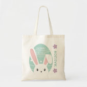 Schattige Bunny Hoppy Easter egg hunt Gepersonalis Tote Bag (Voorkant)