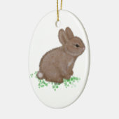 Schattige Bunny in Clover Keramisch Ornament (Links)