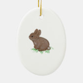 Schattige Bunny in Clover Keramisch Ornament (Achterkant)