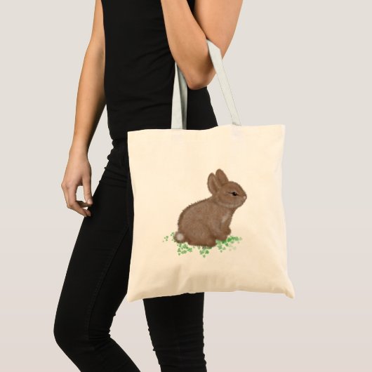 Schattige Bunny in Clover Tote Bag (Voorkant (product))