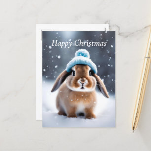 Schattige Bunny in een Bobble Pet EIGEN KUNST Kers Feestdagenkaart