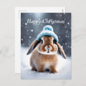 Schattige Bunny in een Bobble Pet EIGEN KUNST Kers Feestdagenkaart (Voorkant / Achterkant)