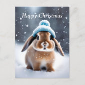 Schattige Bunny in een Bobble Pet EIGEN KUNST Kers Feestdagenkaart (Voorkant)