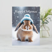 Schattige Bunny in een Bobble Pet EIGEN KUNST Kers Kaart (Staand voorkant)