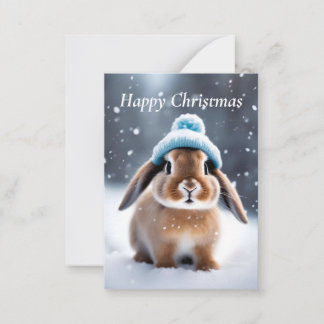 Schattige Bunny in een Bobble Pet EIGEN KUNST Kers Notitiekaartje