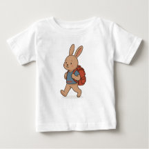 Schattige Bunny Kinder T-Shirt – Terug naar School