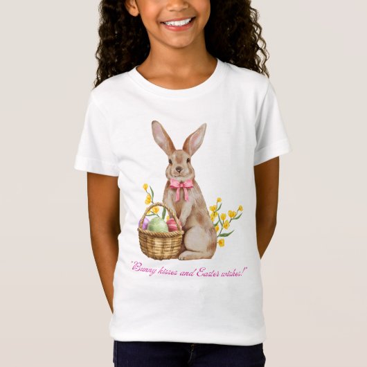 "Schattige Bunny Kisses Easter T-shirt" T-shirt (Voorkant)