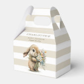 Schattige Bunny met Flowers Baby shower Bedankdoosjes (Achterkant)