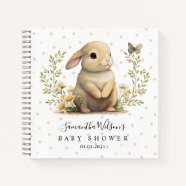 Schattige Bunny met Vlinder Baby shower Gastenboek Notitieboek