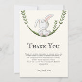 Schattige Bunny Neutral Baby shower Bedankkaart (Voorkant)