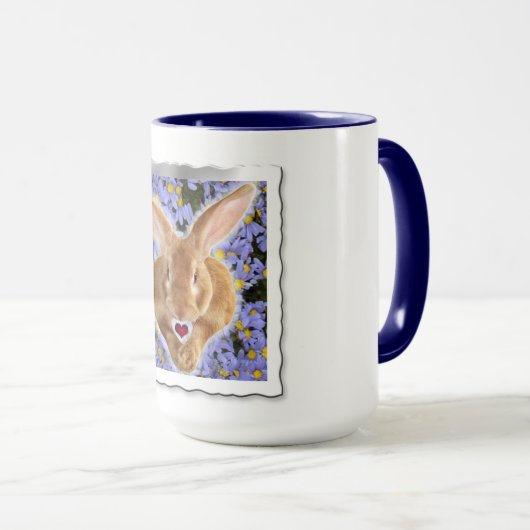 Schattige Bunny omhuld met zoet hart Mok (Voorkant rechts)