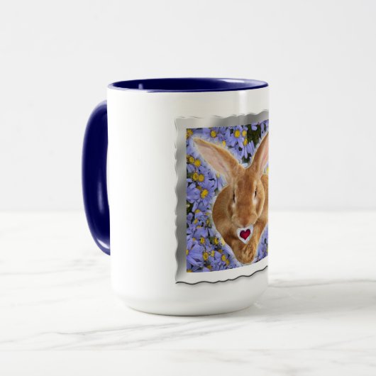 Schattige Bunny omhuld met zoet hart Mok (Voorkant links)