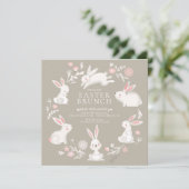 Schattige Bunny Party Pasen Kaart (Staand voorkant)